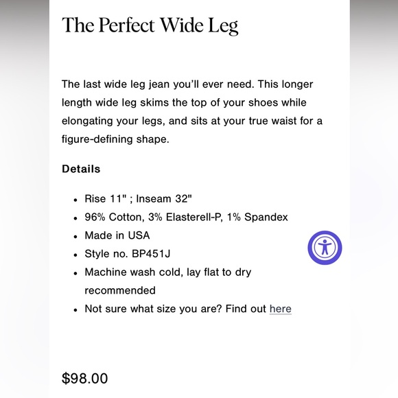 Just Black Demin Wide Leg Jeans - Picture 2 of 5